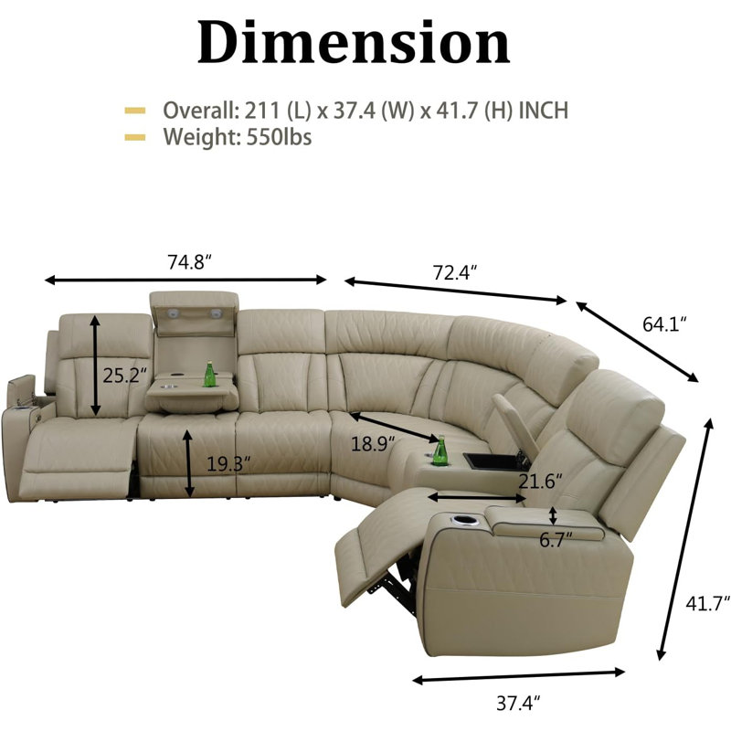 Ivy Bronx 3Piece Vegan Leather Home Theater Power Reclining Living